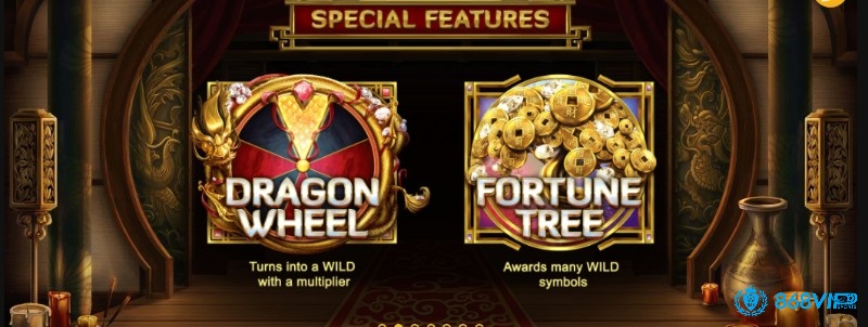 Dragon Wheel giúp Wild đi kèm với hệ số nhân, Fortune Tree giúp xuất hiện nhiều Wild trên guồng